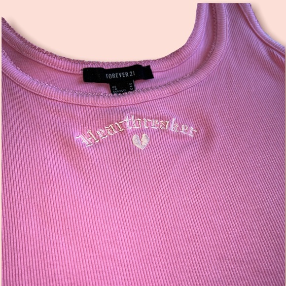 Baby Pink HeartBreaker Embroidered Tank - Picture 2 of 3